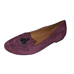 Steve Madden Womens Size 9.5 Purple Suede Chaufur Slip On Tassel Loafers Shoes